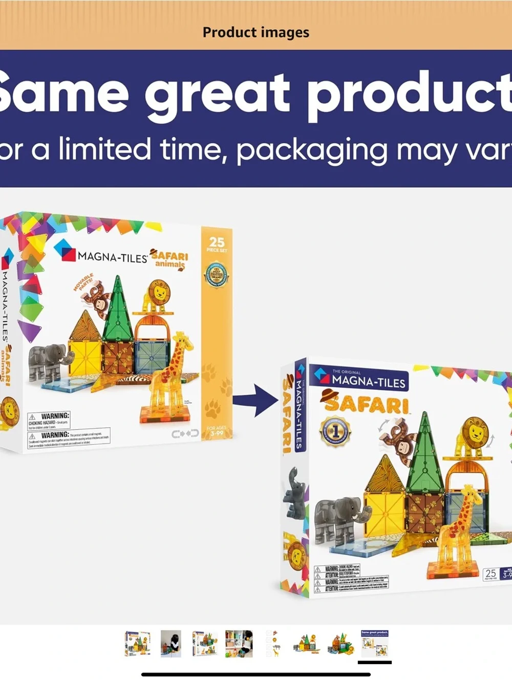 Magna tiles Safari 25-Piece Building Set - Yellow & Green - Picture 6 of 6